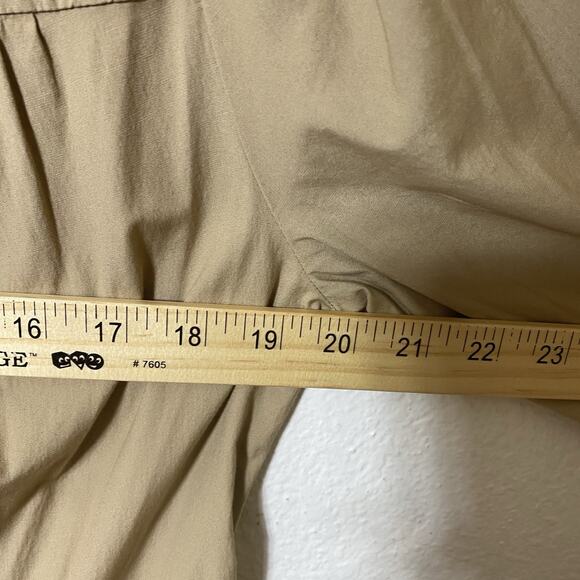 Vineyard Vines Tan‎ Poplin Cotton Button Midi Shirt Dress Size M Peasant Cottage - Picture 5 of 11